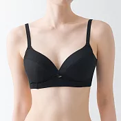 【MUJI 無印良品】女尼龍可調整胸型胸罩S+ 黑色