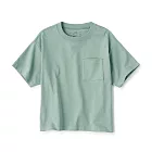 【MUJI 無印良品】兒童棉混聚酯纖維涼感寬版短袖Ｔ恤 110 煙燻綠