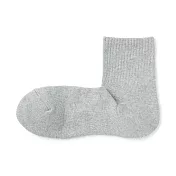 【MUJI 無印良品】男棉混厚織圈絨直角短襪25-27cm 灰色