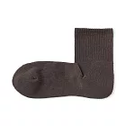 【MUJI 無印良品】男棉混厚織圈絨直角短襪25-27cm 棕色