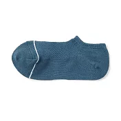 【MUJI 無印良品】女清爽舒適棉質淺口直角襪23-25cm 淡藍色