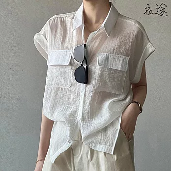 【衣途】設計感顯瘦修身百搭襯衫(KDTY-80996) M 白色