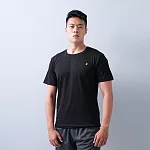 【遊遍天下】MIT台灣製男款吸濕排汗抗UV機能圓領衫 T恤 S 黑色