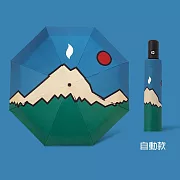 設計系列黑膠晴雨兩用自動傘   (草原雪山)