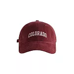 Colorado復古棒球帽 英文刺繡鴨舌帽(多色可選) 酒紅