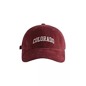 Colorado復古棒球帽 英文刺繡鴨舌帽(多色可選) 酒紅