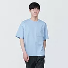 【MUJI 無印良品】男棉混涼感寬版短袖T恤 XS 淺藍