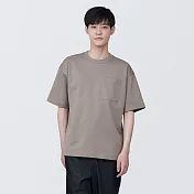 【MUJI 無印良品】男棉混涼感寬版短袖T恤 XS 摩卡棕
