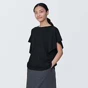 【MUJI 無印良品】女棉混聚酯纖維涼感套衫 S 黑色