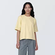 【MUJI 無印良品】女棉混聚酯纖維涼感寬版短袖T恤 S 黃色