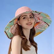 【KISSDIAMOND】雙面加大帽簷時尚遮陽帽(KDH-8240)  F 雙面-粉色