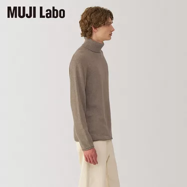 博客來-【MUJI 無印良品】MUJI Labo男自然原色喀什米爾高領針織衫M 摩卡棕 - Main Image