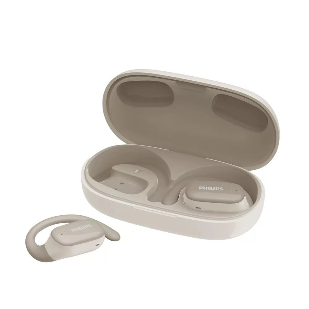 Philips GO系列 TAT3708 長續航開放式真無線運動耳機|音韻絕響 靜謐隨行 奶茶色