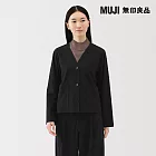 【MUJI 無印良品】女縱橫彈性起毛開襟衫 S 黑色