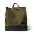 點子包【icleaxbag】簡約XL號真皮帆布購物袋 側背包 大容量 可拆式背帶 台灣製造 軍綠色