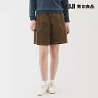 【MUJI 無印良品】女吉貝木棉混燈芯絨褲裙 S 深米