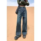 【MsMore】 高腰顯瘦遮胯垂感水泥灰牛仔褲# 126564 M 灰色