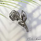 【卡樂熊】韓系水鑽鏤空玫瑰花造型鯊魚夾/抓夾- 槍黑