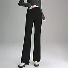 【MsMore】 纖瘦燈芯絨喇叭闊腿直筒長褲# 126861 M 黑色