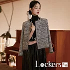 【Lockers 木櫃】秋冬輕奢小花呢短外套 L114121004 混色鑽石灰M