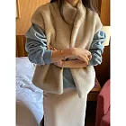 【MsMore】 時尚奢華人造皮草韓版外套# 127026 FREE 杏色