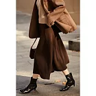 【MsMore】 復古時髦毛呢傘形中長款半身裙# 127032 M 咖色