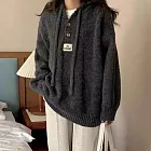 【AnZa】寬鬆連帽軟糯針織休閒毛衣(2色) FREE 深灰