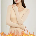 【AnZa】高彈發熱保暖內搭面膜無痕上衣(2色) XL 膚色