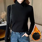 【AnZa】中大尺碼德絨V領保暖上衣(4色) M-L 黑色