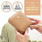 CHENSON 6卡 ㄇ字拉鍊短夾(加大尺寸) (W26352-K) 祼膚色