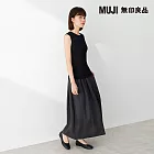 【MUJI 無印良品】女薄針織無袖針織衫 S 黑色