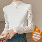 【AnZa】中大尺碼 半高領超柔絨內搭上衣(3色) FREE 白色