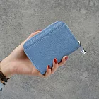 【HandStyle】女短夾 極簡風荔枝紋風琴式拉鍊女用短夾(89060) _牛仔藍