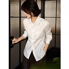 【MsMore】 襯衫百搭通勤全棉經典氣質白襯衫上衣# 127138 M 白色