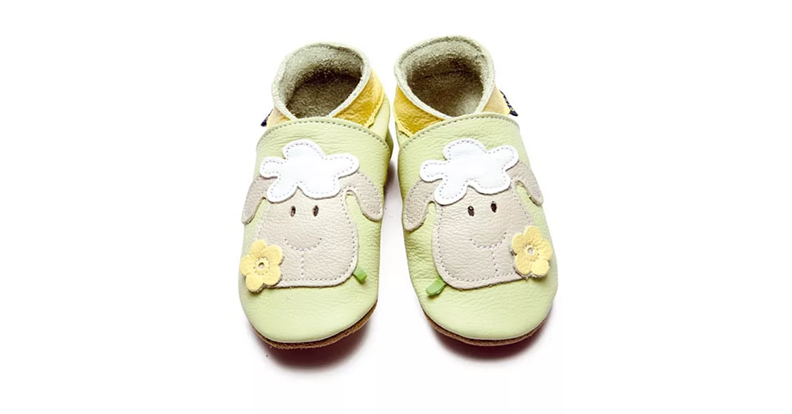 英國製Inch Blue -英國手工學步鞋禮盒-Sheep Pastel Green(18~24M)
