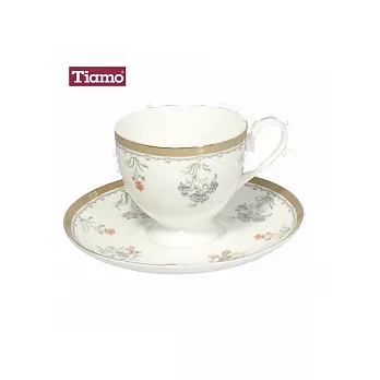 Tiamo hg3215 骨瓷咖啡杯盤組-盛世金苑(2組入)