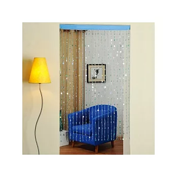 棉花田【星辰】時尚圓片造型門簾-水漾藍(90x150cm) 水漾藍