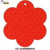 【LE CASSEROLE】花開富貴矽膠止滑隔熱墊(胭脂紅)