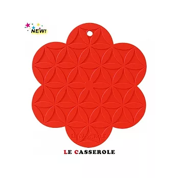 【LE CASSEROLE】花開富貴矽膠止滑隔熱墊(胭脂紅)