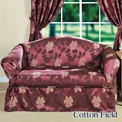 棉花田【米蘭】提花單人沙發便利套-紫色 紫色