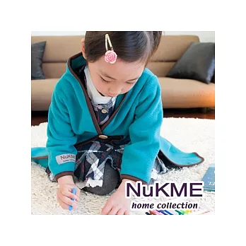 棉花田【NuKME】兒童時尚創意保暖袖毯-松石綠