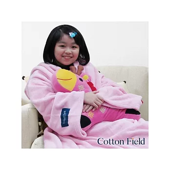 棉花田【樂邁】超細纖維兒童創意袖毯-粉紅(120x140cm) 粉紅