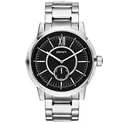 DKNY 摩登紐約時尚都會腕錶(鋼帶-銀黑)鋼帶-銀黑