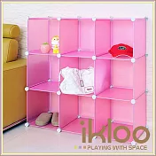 【ikloo】diy家具9格收納櫃/組合櫃 甜心粉