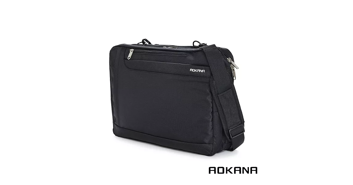 AOKANA奧卡納 MIT台灣製 輕量防潑水多隔層三用電腦公事後背包 (典雅黑) 02-008