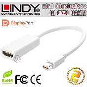 LINDY 林帝 mini DisplayPort公 轉 HDMI母 轉換器 (41014)41014