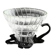 Tiamo V02 耐熱玻璃濾杯組-黑色 2-4杯份 附量匙.滴水盤 (HG5357 BK)