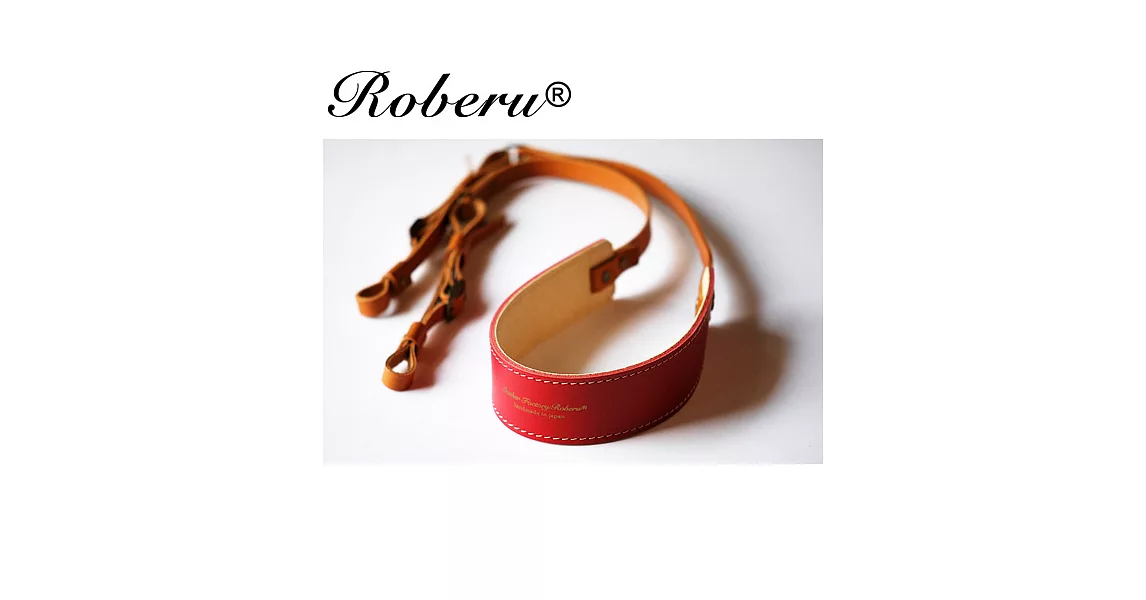 ROBERU 《日本手工》雙色皮革背帶-紅