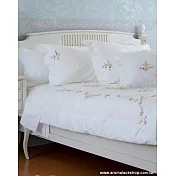 AROMA HOUSE 雙人加大4件式彩繡蕾絲床單被單枕頭套組
