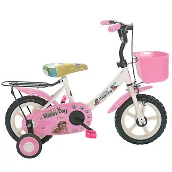 Adagio 12吋酷樂狗輔助輪童車附置物籃-粉色